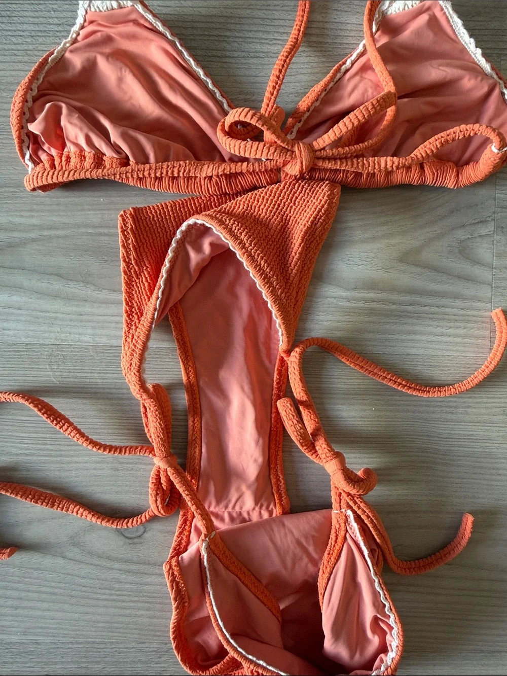 Rhythm Crochet Detail Textured Bikini